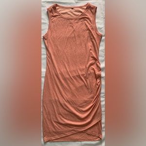 Salmon colored Sleeveless Tank Mini Dress